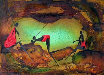 vagabonds resting in a cave Ölbilder verkaufen - Cave Comfort afrikanisch